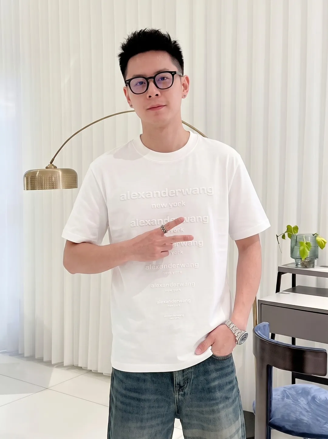 [AIexander Wang ] 2026FW T Premium 26s ：Black White Green Size：S M L XL 2XL